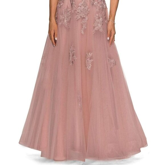NWT La Femme 27922 Tulle Prom Dress Pink Size 4 - Picture 2 of 9